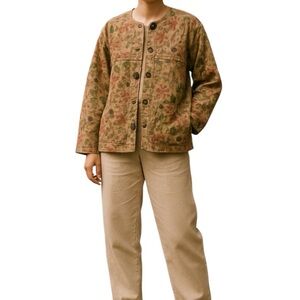 Sacred Threads Vintage Floral Embroidered Boho Button Down Blazer/Coat Size: S/M